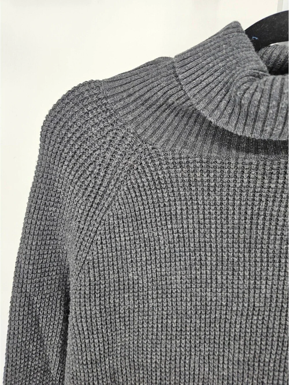 J Crew Womens Sz XXs Turtleneck Sweater Gray Ribbed Thick Knit